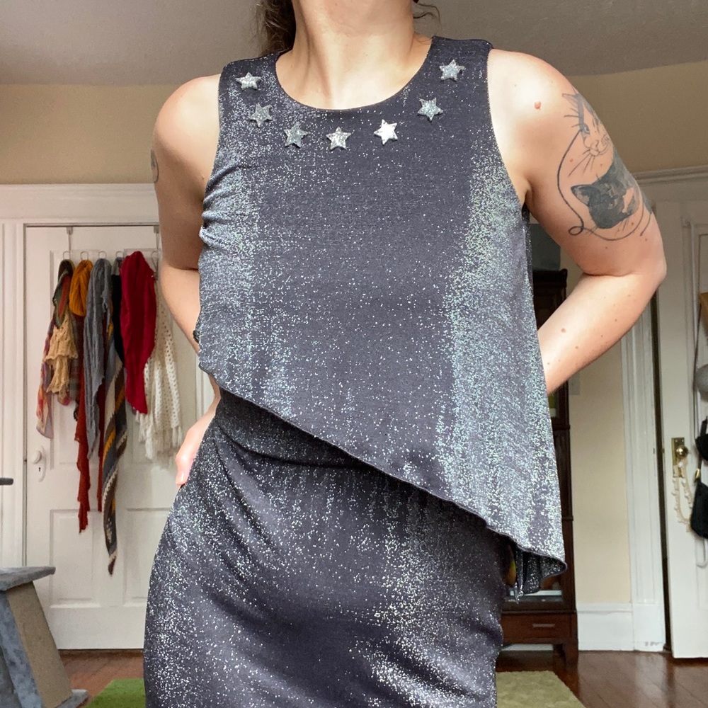 Anna Sui - Sparkly Stars Dress - Stretchy, Asymmetrical - Small